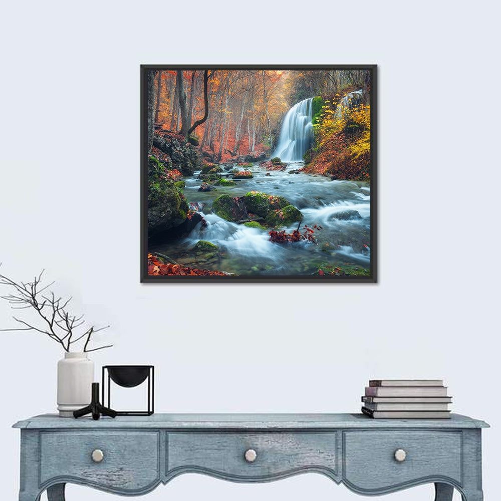 Autumn Silver Stream, Crimea Wall Art in a room, square