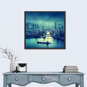 Skyline Of Shanghai At Sunset Wall Art