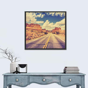 Vintage Desert Road In USA Wall Art