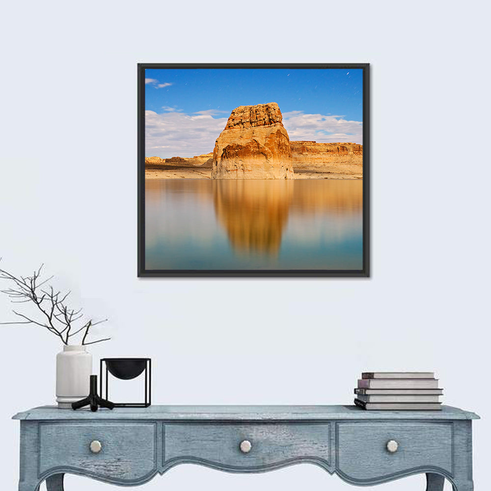 Lone Rock at Lake Powell Wall Art in a room, square