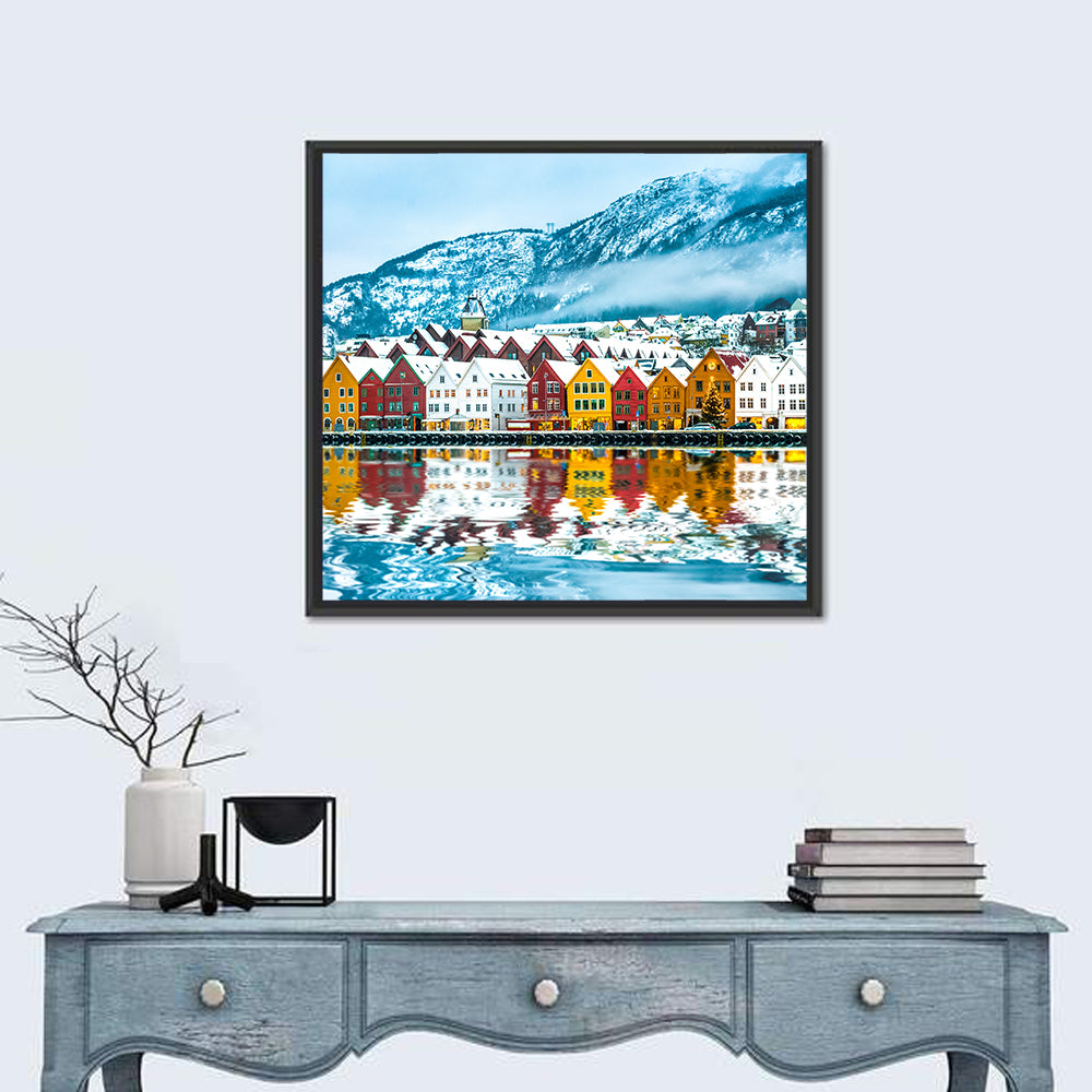 Bryggen Wharf in Bergen Wall Art
