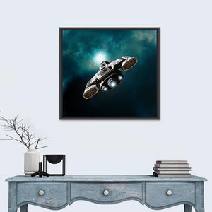 Spaceship In Deep Space Wall Art