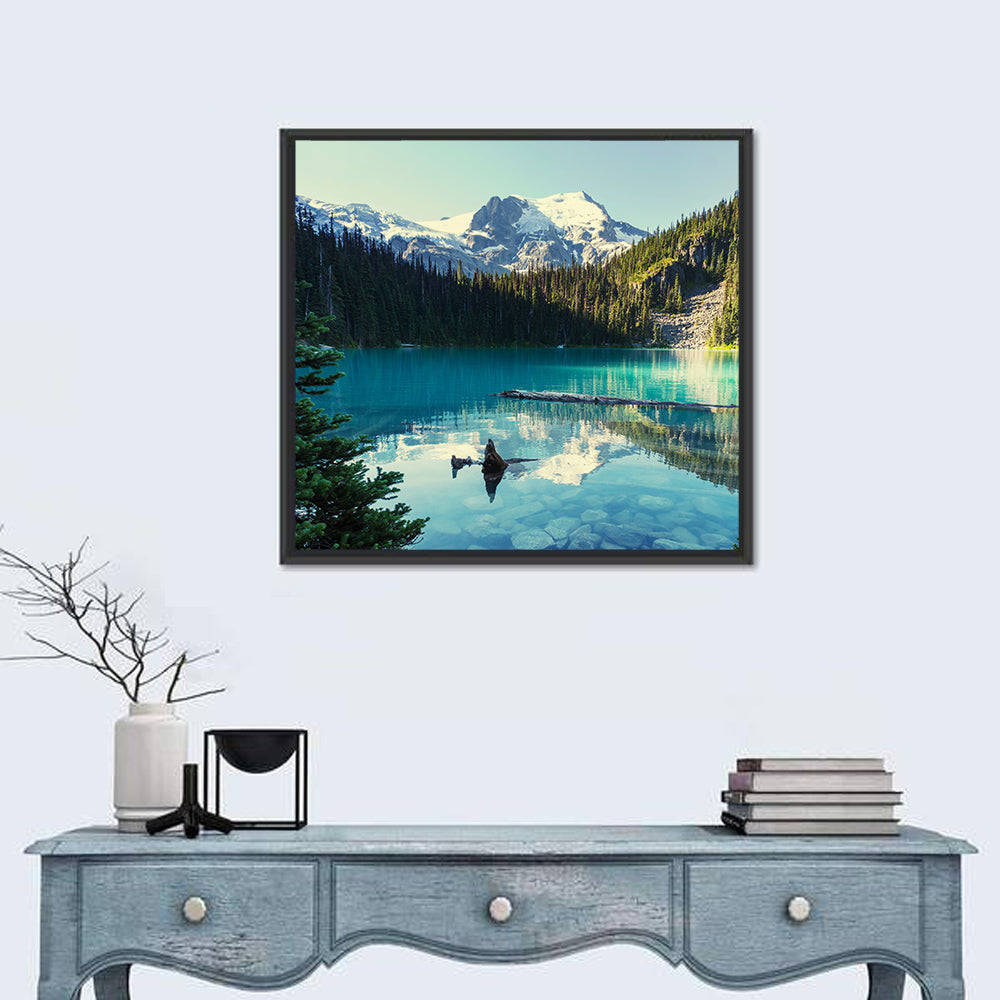 Joffre Lake, Canada Wall Art in a room, square