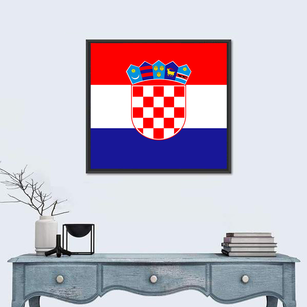 Croatian Flag with Coat of Arms Wall Art