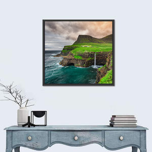 Gasadalur Village Waterfall Wall Art