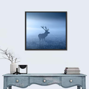 Red Deer Stag Silhouette Wall Art