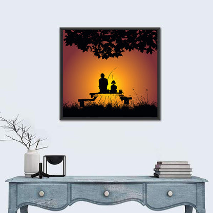 Fishing In The Sunset Wall Art