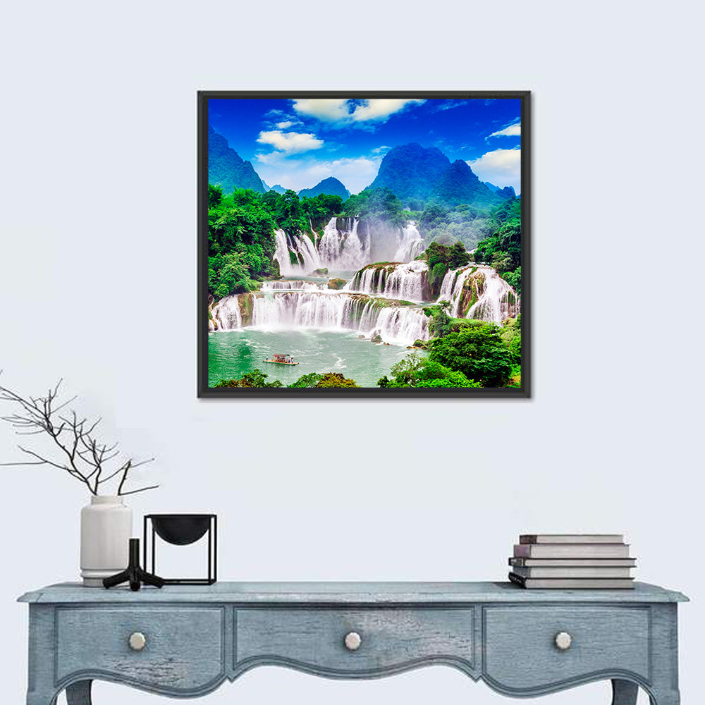 Ban Gioc Detian Falls Wall Art in a room, square