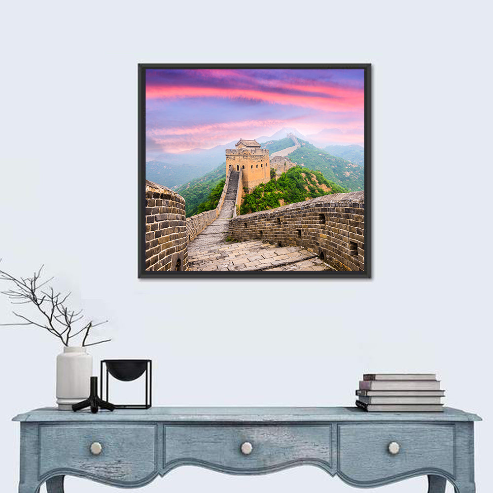 Great Wall at Dusk Wall Art in a room, square