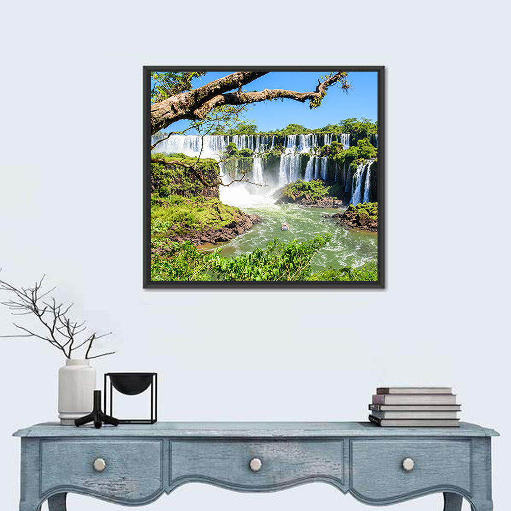 Iguazu Falls from Argentina Wall Art in a room, square