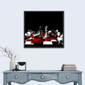 Chess Pieces In Game Wall Art