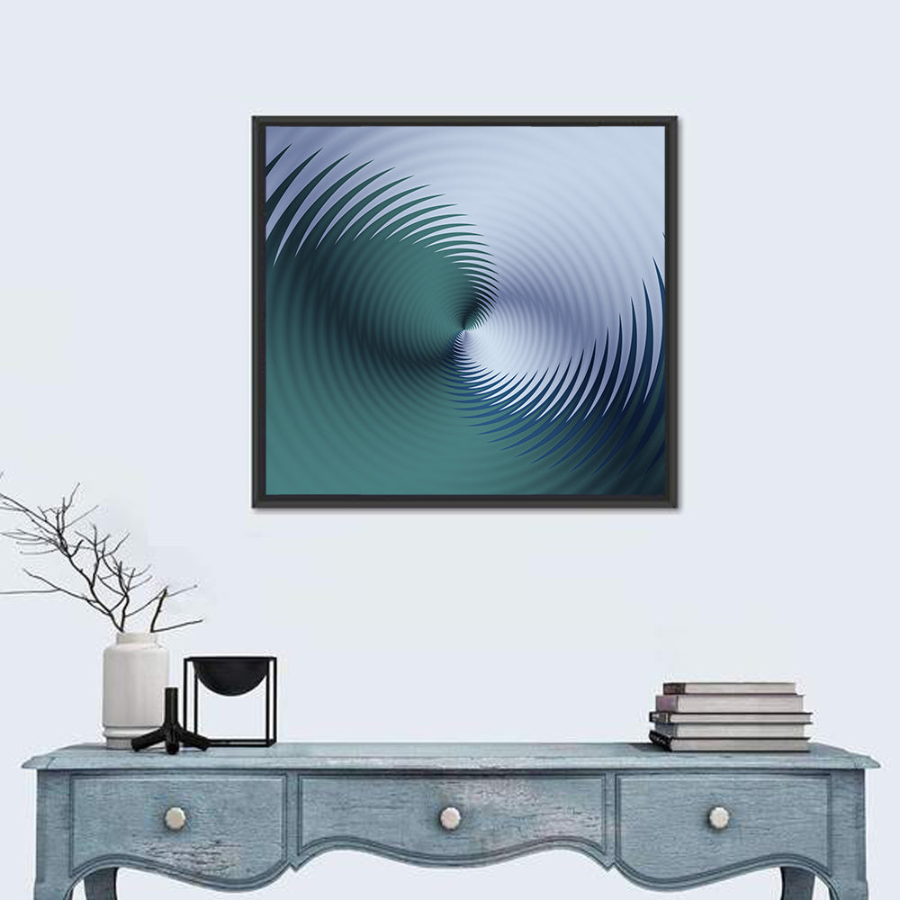 Hypnotic Floral Vortex Wall Art in a room, square