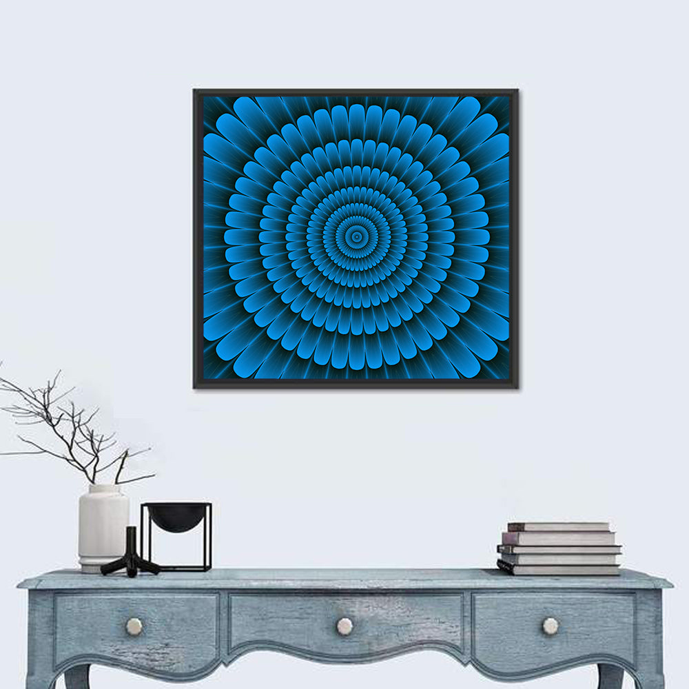 Psycho Floral Mandala Wall Art in a room, square