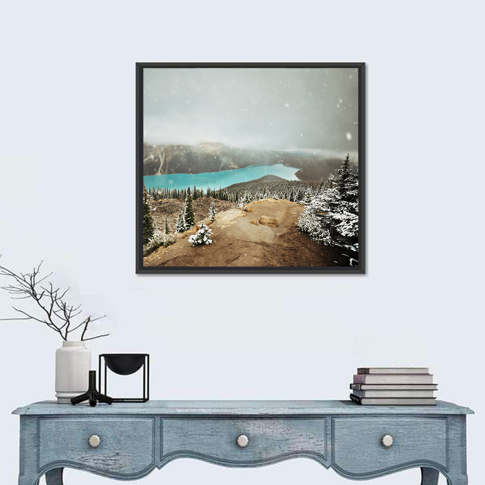 Peyto Lake in Winter Wall Art