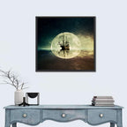 Moonlit Floating Ship Wall Art