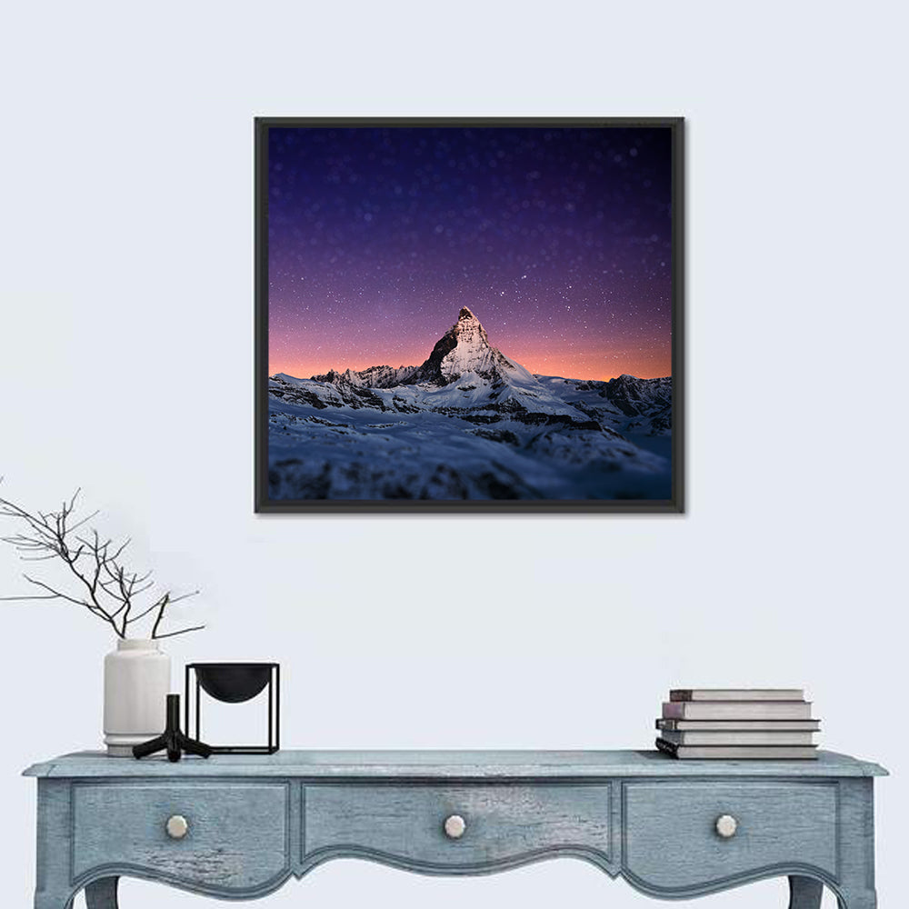 Matterhorn Nightscape Wall Art in a room, square
