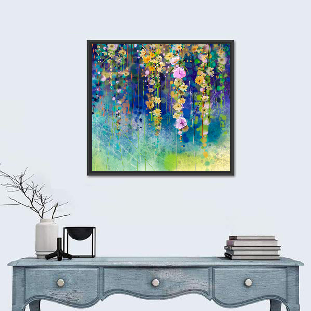 Ethereal Hanging Floral Vines Wall Art