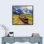 Grindelwald Red Mountain Train Wall Art