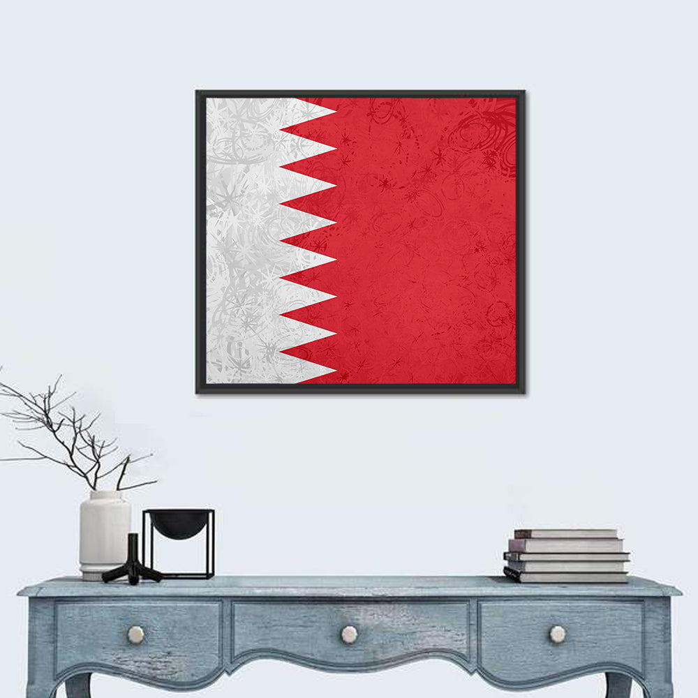 Bahrain Flag with Serrated Edge Wall Art