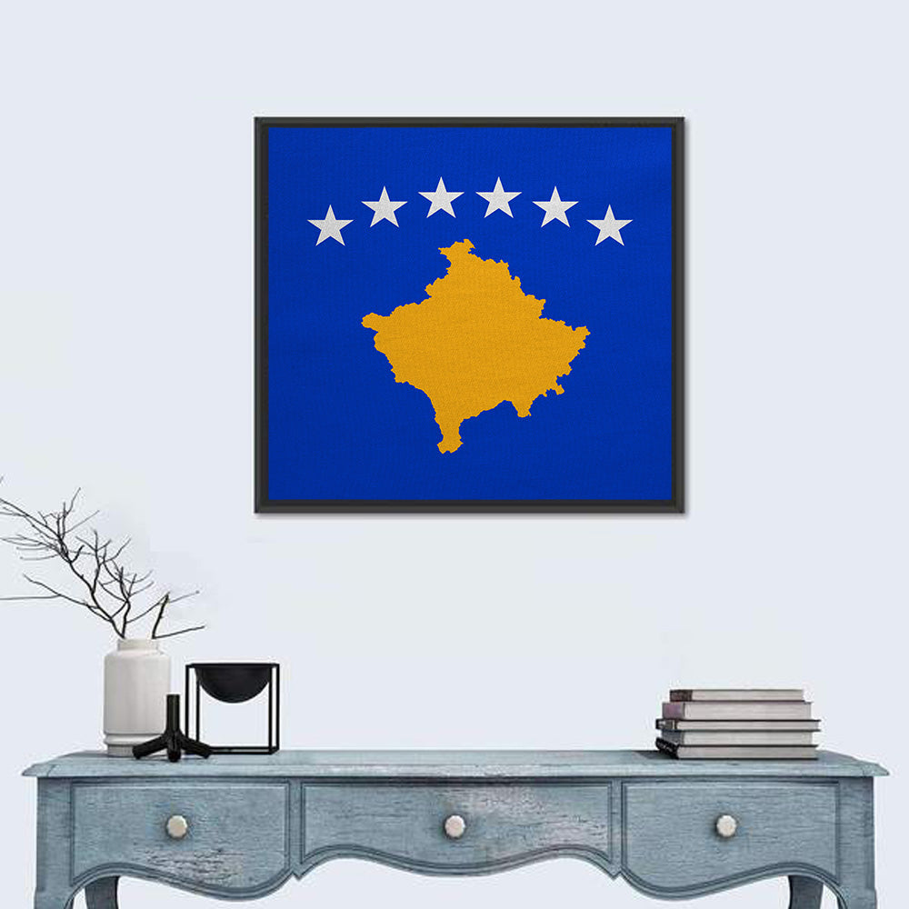 Kosovo National Flag Wall Art