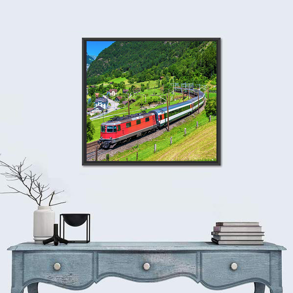 Gotthard Railway Tunnel Wall Art in a room, square