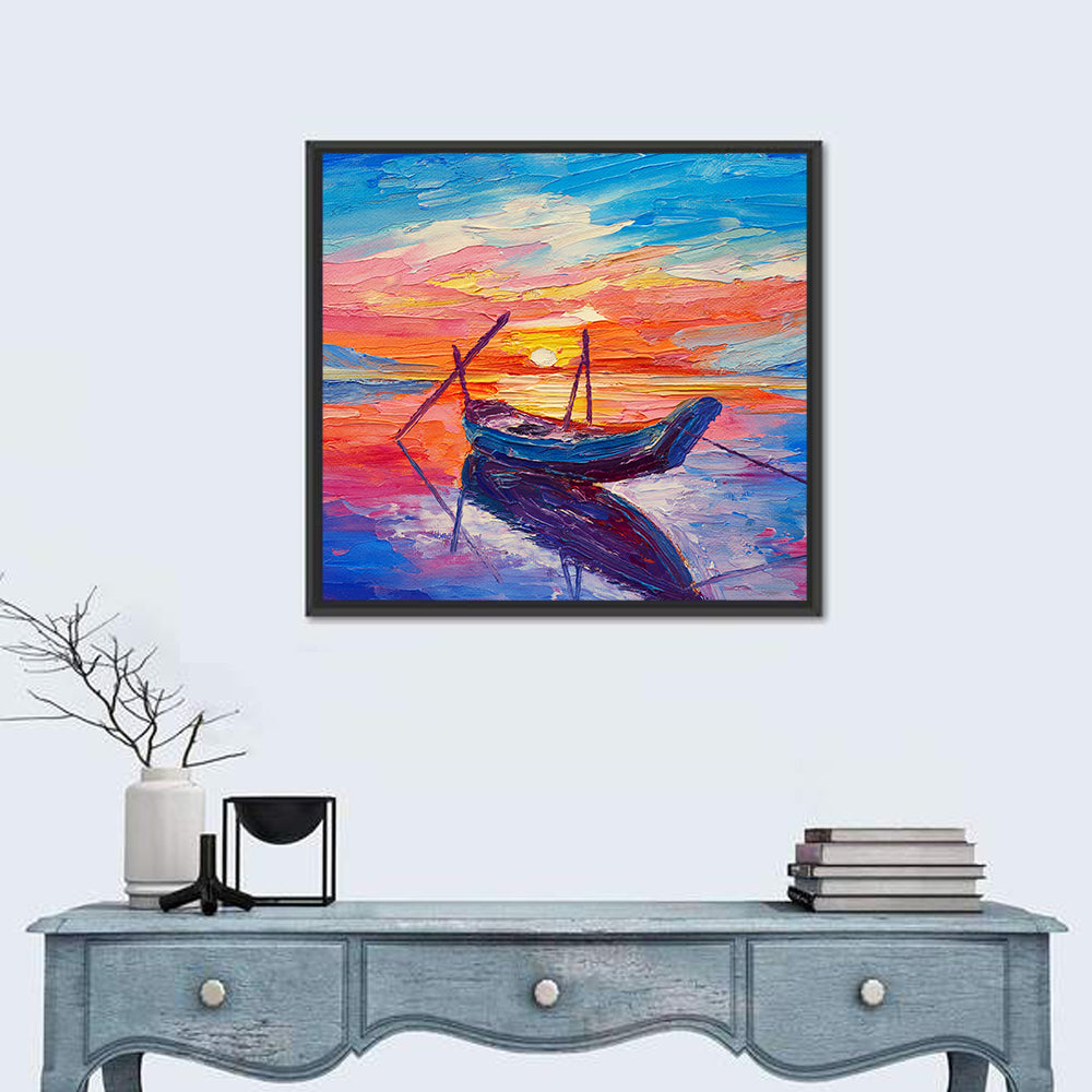 Fishing Boats at Sunset Wall Art