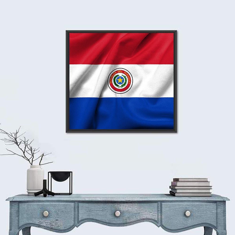 Paraguay Flag with Emblem Wall Art