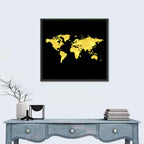 Metallic Gold World Map Wall Art
