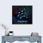 Aquarius Constellation Star Map Wall Art