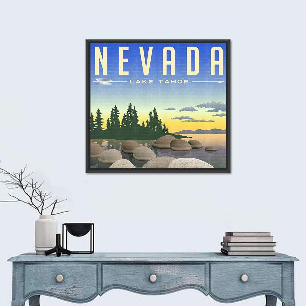 Lake Tahoe Vintage Travel Wall Art