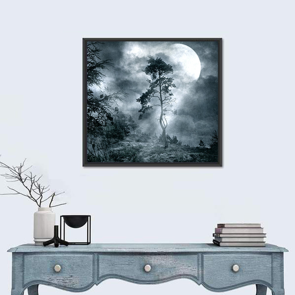 Gothic Moonlit Tree Wall Art