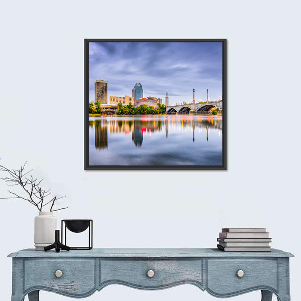 Springfield Skyline with Memorial Bridge Wall Art