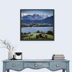 Alpine Lake View with Meadows Wall Art