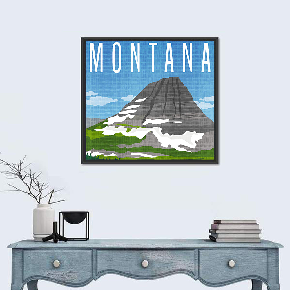 Montana Mountain Wall Art in a room, square