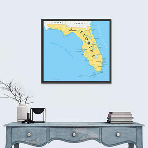 Florida Political Map Wall Art