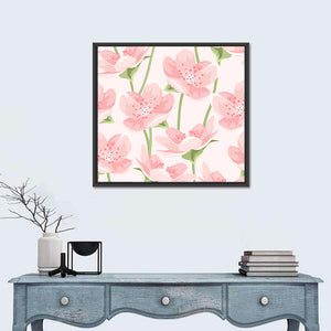 Pink Sakura Magnolia Pattern Wall Art