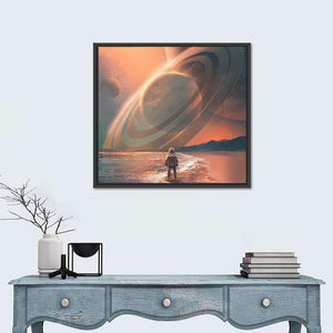 Astronaut On The Beach Wall Art