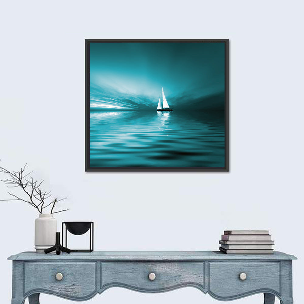 Sunset Sailboat Silhouette Wall Art