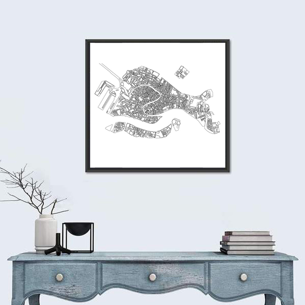 Venice Canal Map Wall Art