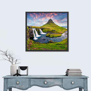 Kirkjufellsfoss Waterfall & Mountain Wall Art