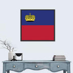 Liechtenstein Flag with Gold Crown Wall Art