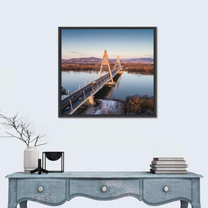 Megyeri Bridge Over The DanubeRiver Wall Art