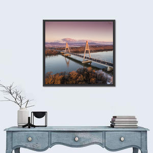 Megyeri Bridge At Dusk Wall Art