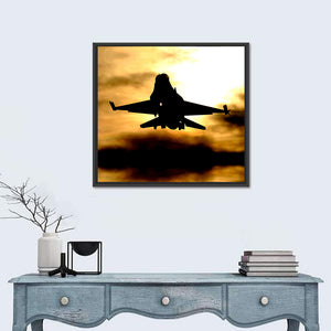 F-16 Landing At Sunset Wall Art