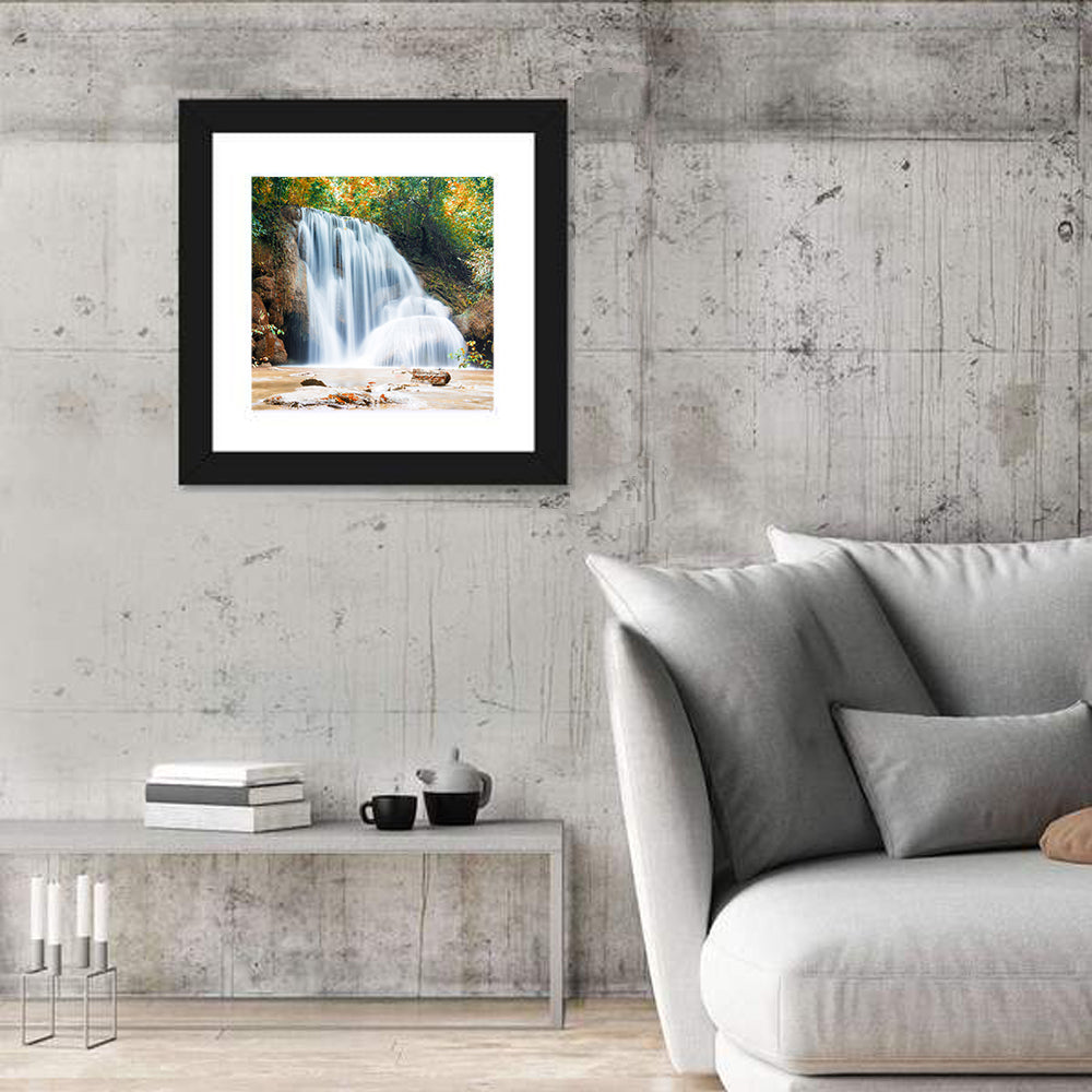 Planthong Waterfall Phuphaman Thailand Wall Art in a room, square