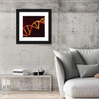 Red Dna Double Helix Wall Art
