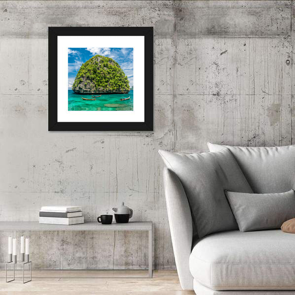 Krabi Limestone Karst Island Wall Art in a room, square