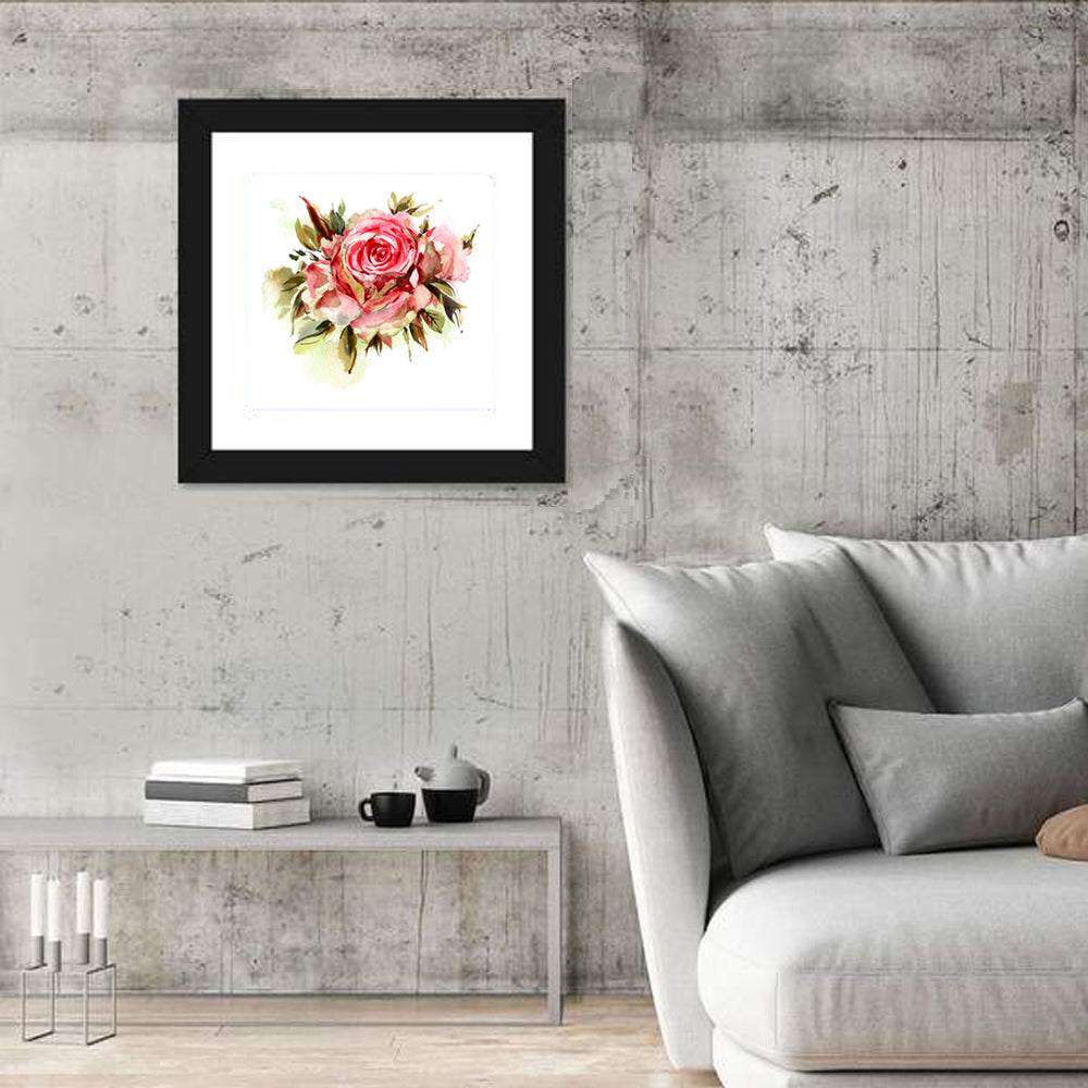 Single Bloom Rose Watercolor Wall Art