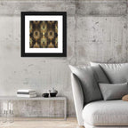 Gold Peacock Feather Pattern Wall Art