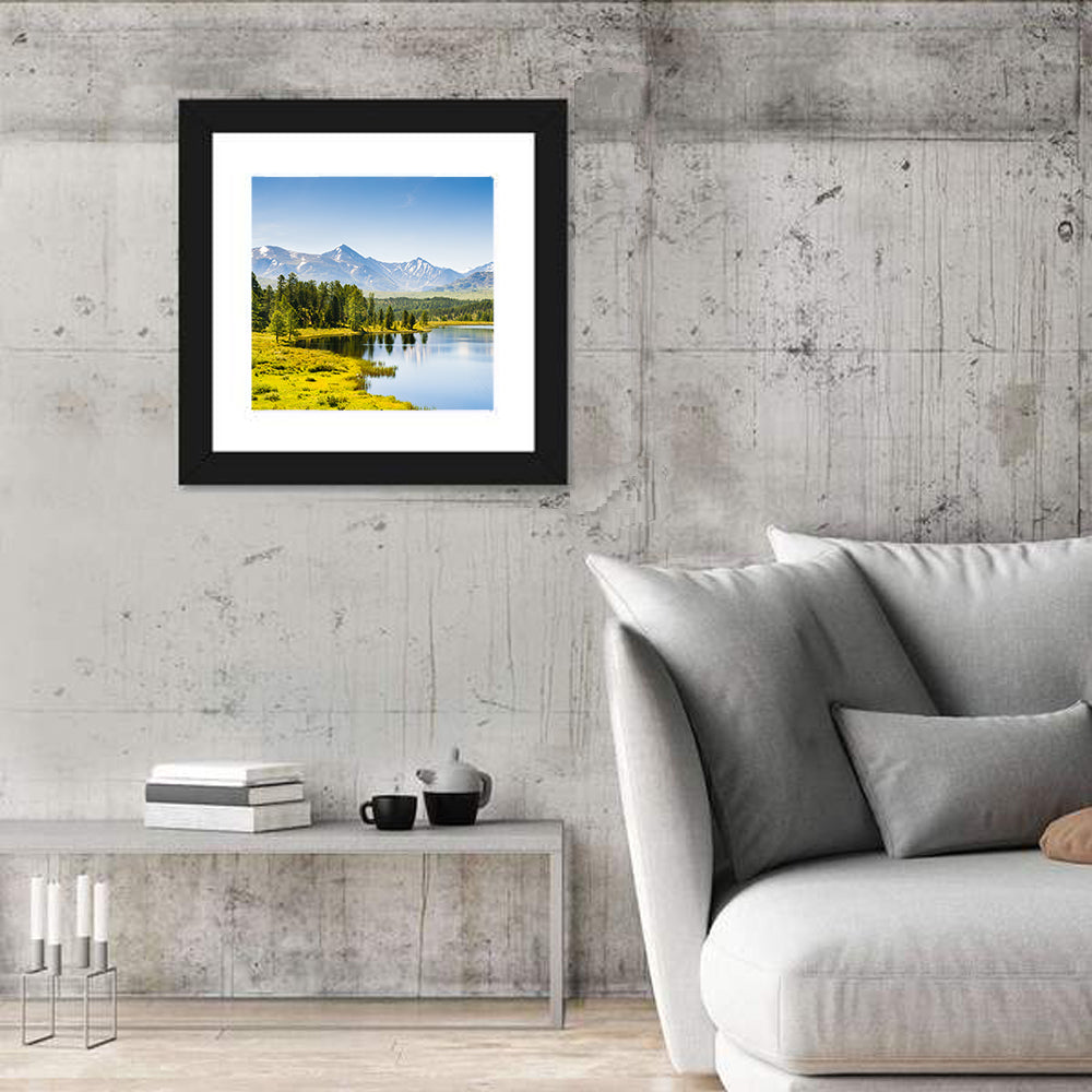 Altai Lake with Snow Capped Peaks Wall Art